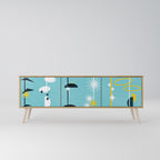 PATHS TO HAPPINESS Móvel de TV com 3 Portas em Efeito Carvalho