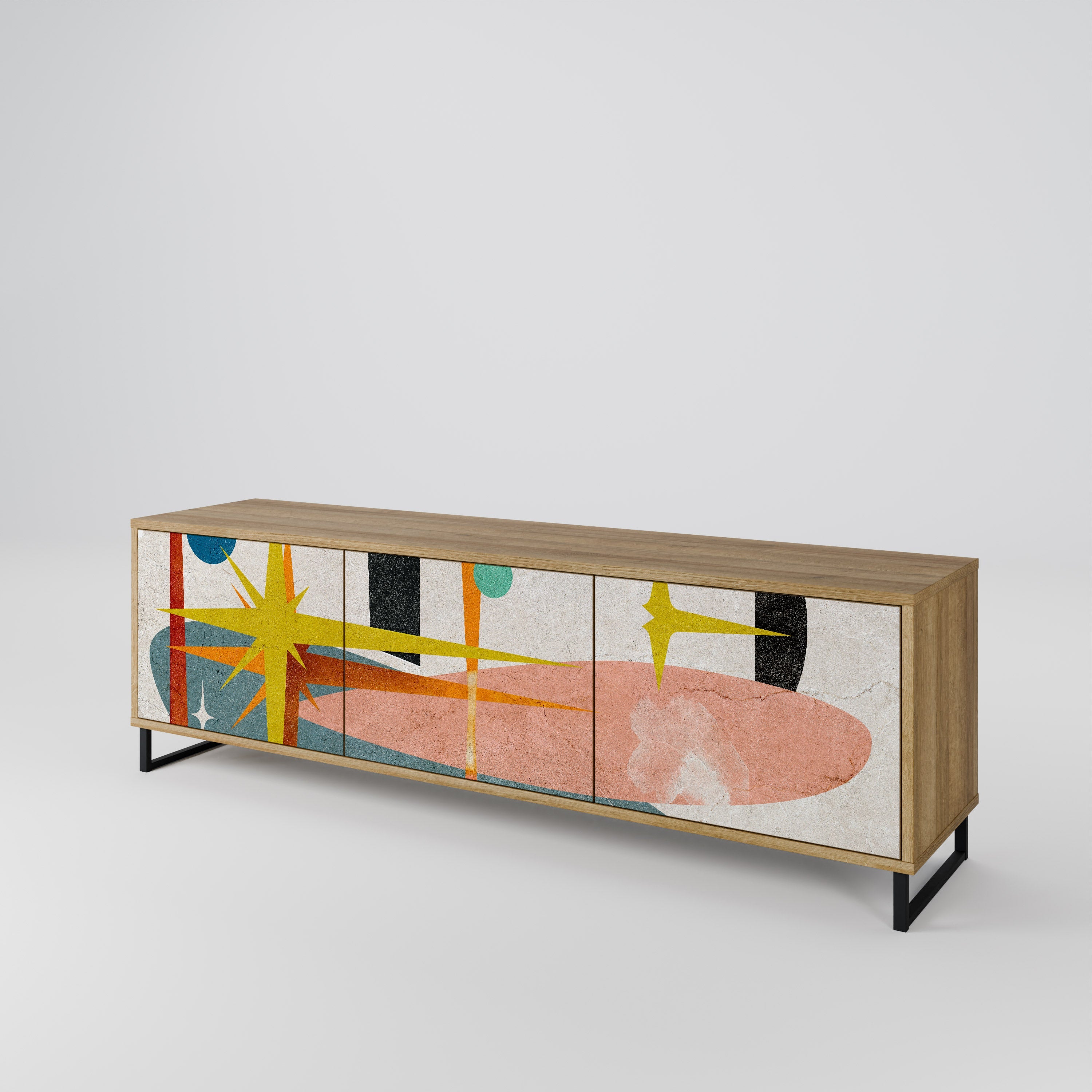 INTERSTELLAR VIBES Móvel de TV com 3 Portas em Efeito Carvalho