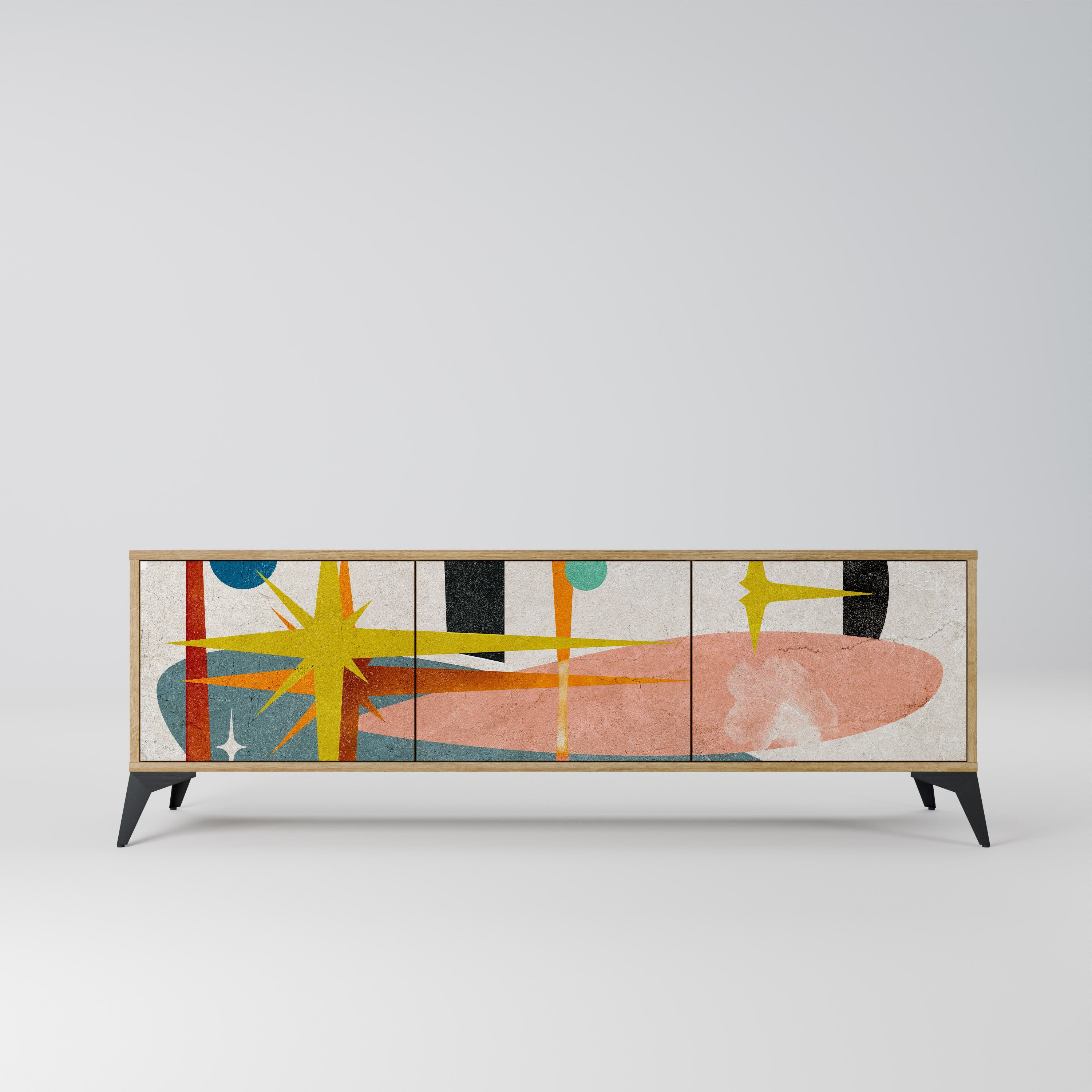 INTERSTELLAR VIBES Móvel de TV com 3 Portas em Efeito Carvalho