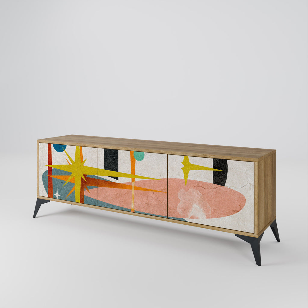 INTERSTELLAR VIBES Móvel de TV com 3 Portas em Efeito Carvalho