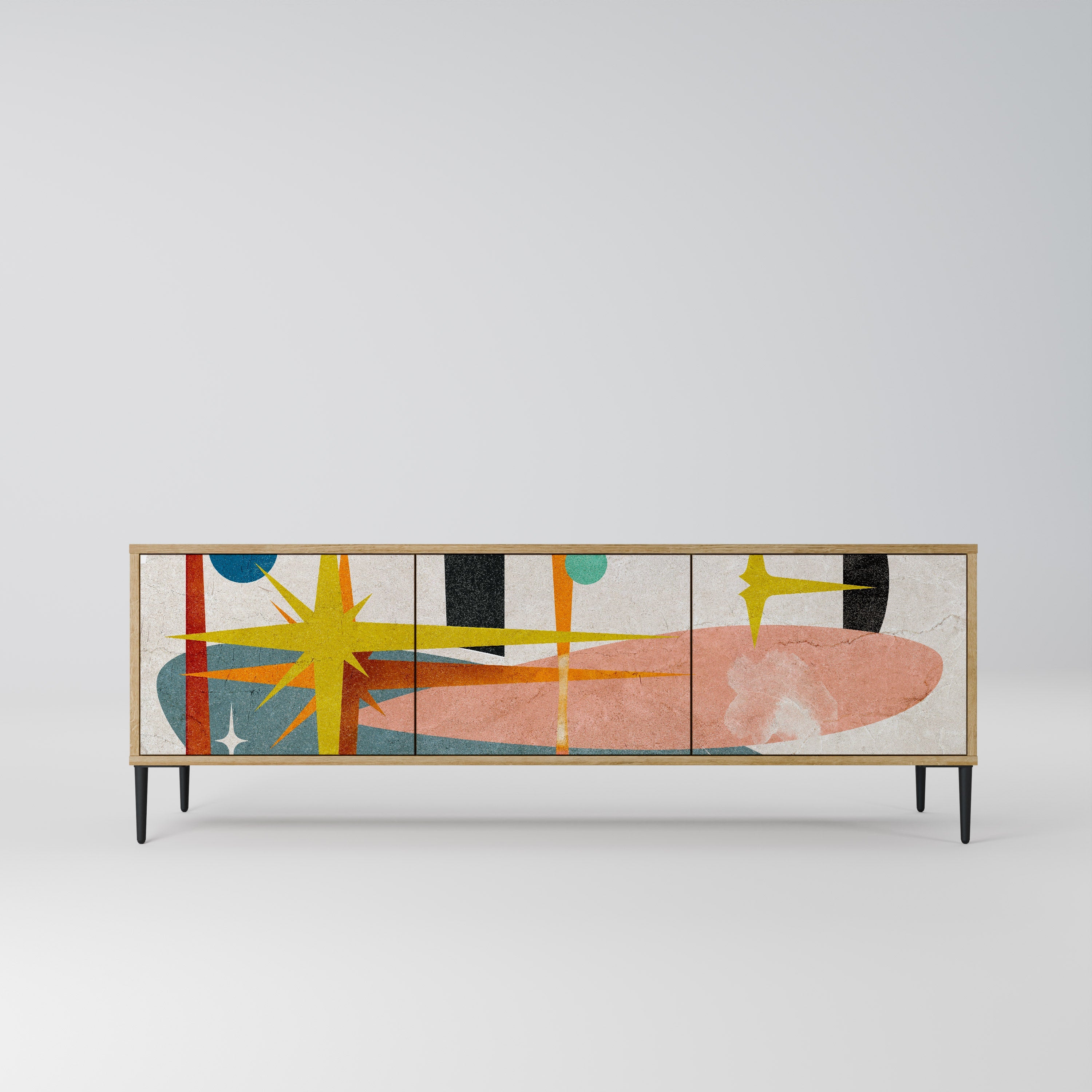 INTERSTELLAR VIBES Móvel de TV com 3 Portas em Efeito Carvalho