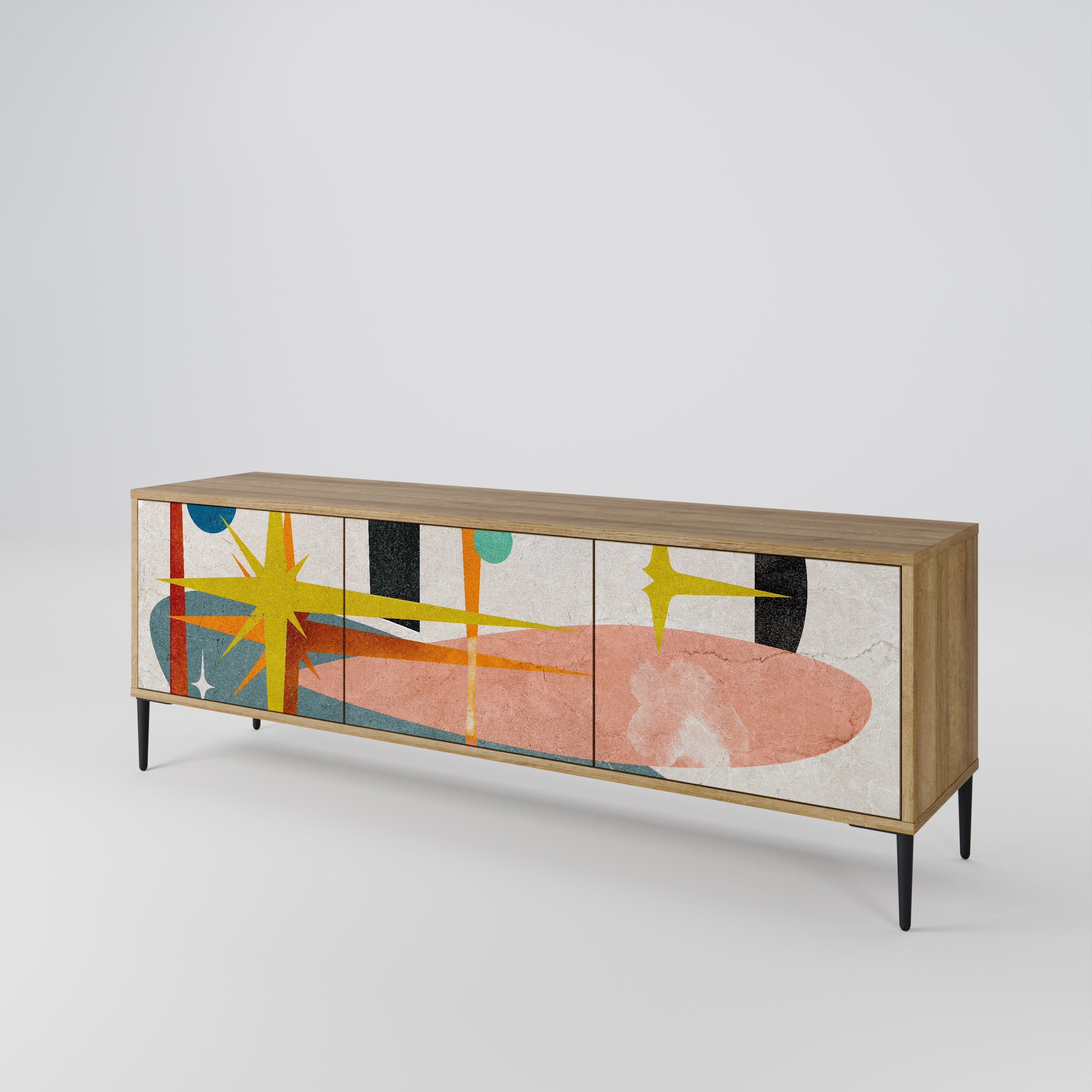 INTERSTELLAR VIBES Móvel de TV com 3 Portas em Efeito Carvalho