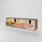 INTERSTELLAR VIBES Móvel de TV com 3 Portas em Efeito Carvalho