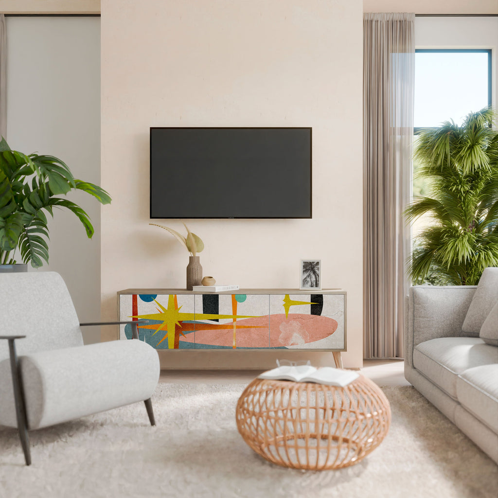 INTERSTELLAR VIBES Móvel de TV com 3 Portas em Efeito Carvalho