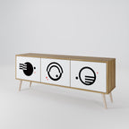 BLACK AND WHITE COMBINATION Móvel de TV com 3 Portas em Efeito Carvalho