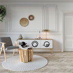 BLACK AND WHITE COMBINATION Móvel de TV com 3 Portas em Efeito Carvalho