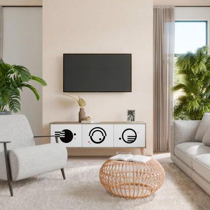 BLACK AND WHITE COMBINATION Móvel de TV de 3 Portas
