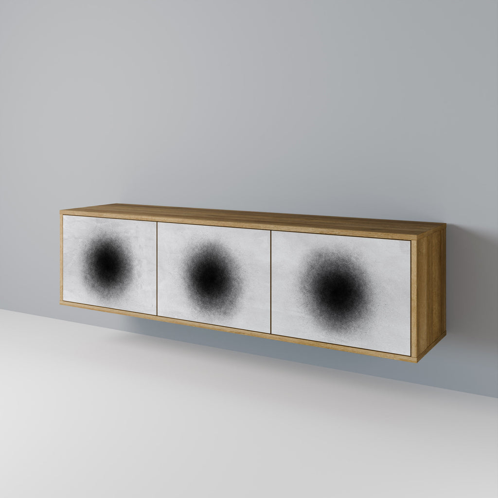 BLACK HOLE Móvel de TV com 3 Portas em Efeito Carvalho