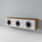 BLACK HOLE Móvel de TV com 3 Portas em Efeito Carvalho