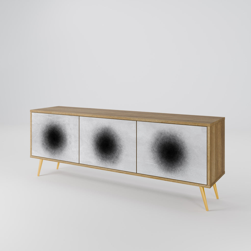 BLACK HOLE Móvel de TV com 3 Portas em Efeito Carvalho