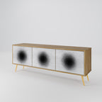 BLACK HOLE Móvel de TV com 3 Portas em Efeito Carvalho