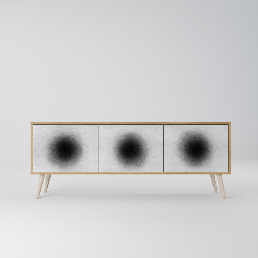 BLACK HOLE Móvel de TV com 3 Portas em Efeito Carvalho