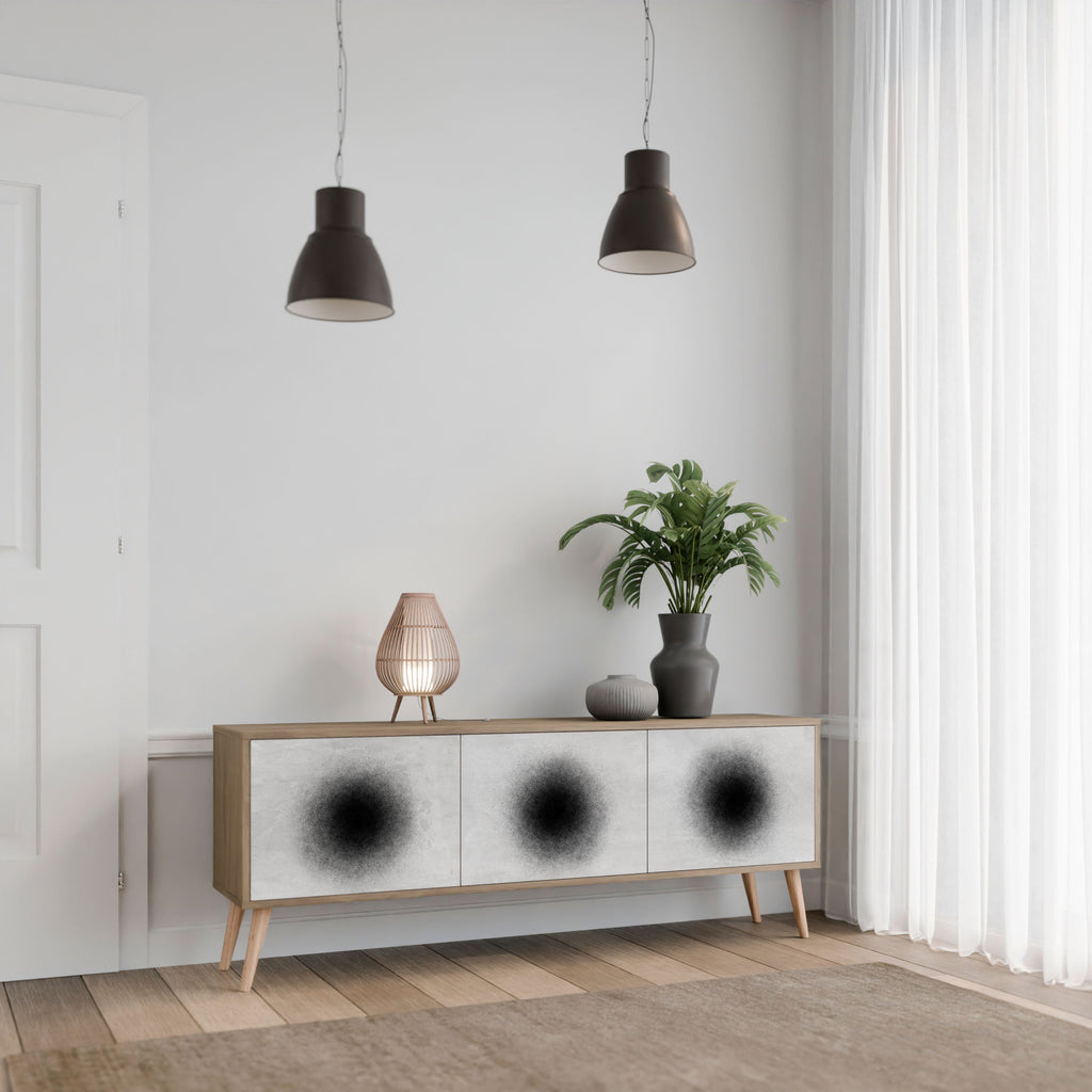 BLACK HOLE Móvel de TV com 3 Portas em Efeito Carvalho