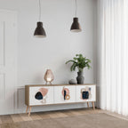 COLORFUL SHAPES Móvel de TV com 3 Portas em Efeito Carvalho