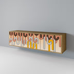 COLORFUL STRINGS Móvel de TV com 3 Portas em Efeito Carvalho