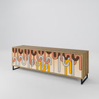 COLORFUL STRINGS Móvel de TV com 3 Portas em Efeito Carvalho