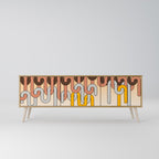 COLORFUL STRINGS Móvel de TV com 3 Portas em Efeito Carvalho