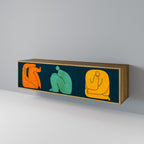 TOGETHER BUT SEPARATELY Móvel de TV com 3 Portas em Efeito Carvalho