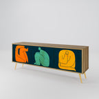 TOGETHER BUT SEPARATELY Móvel de TV com 3 Portas em Efeito Carvalho