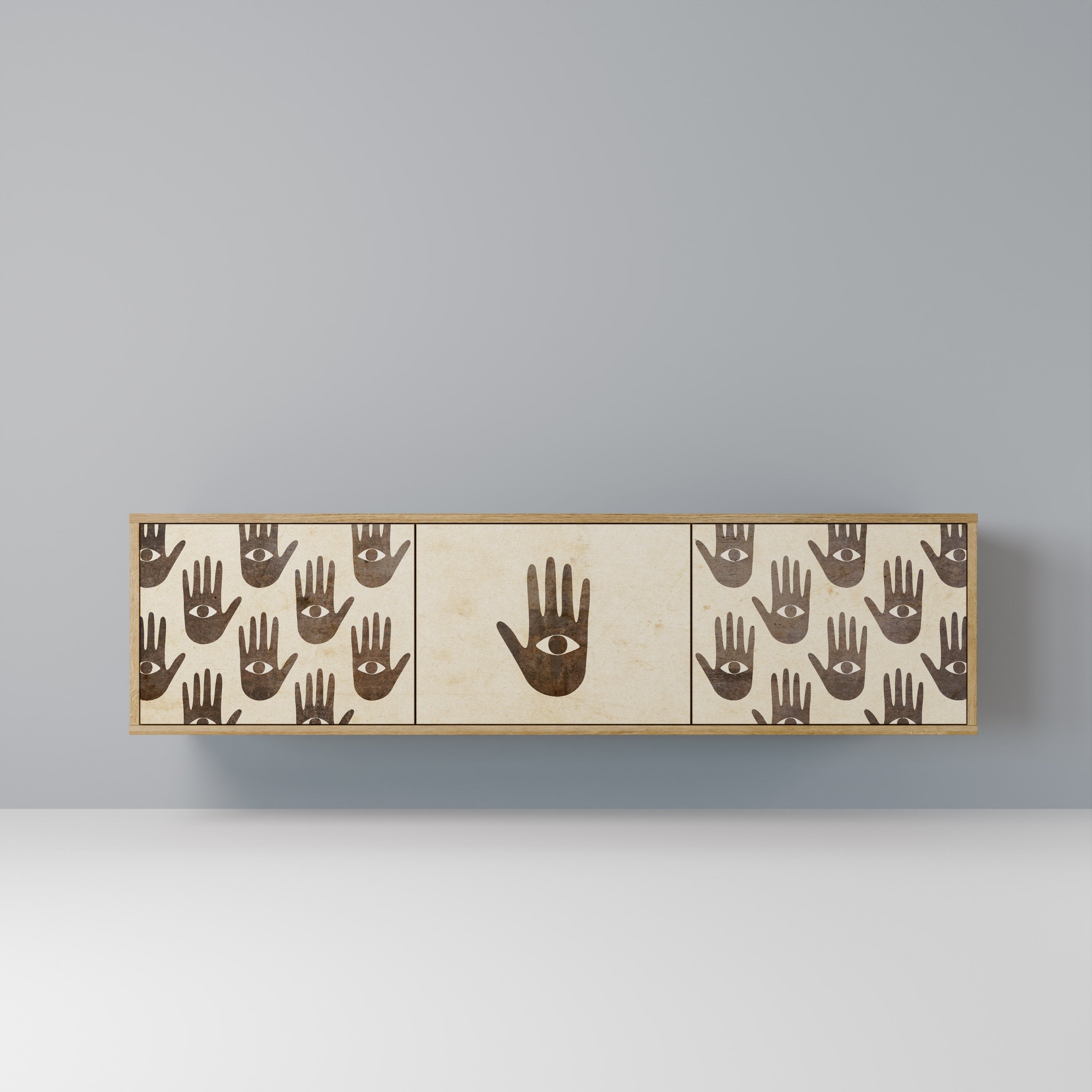 SEE MORE Móvel de TV com 3 Portas em Efeito Carvalho