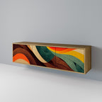 COLORFUL STRANDS Móvel de TV com 3 Portas em Efeito Carvalho