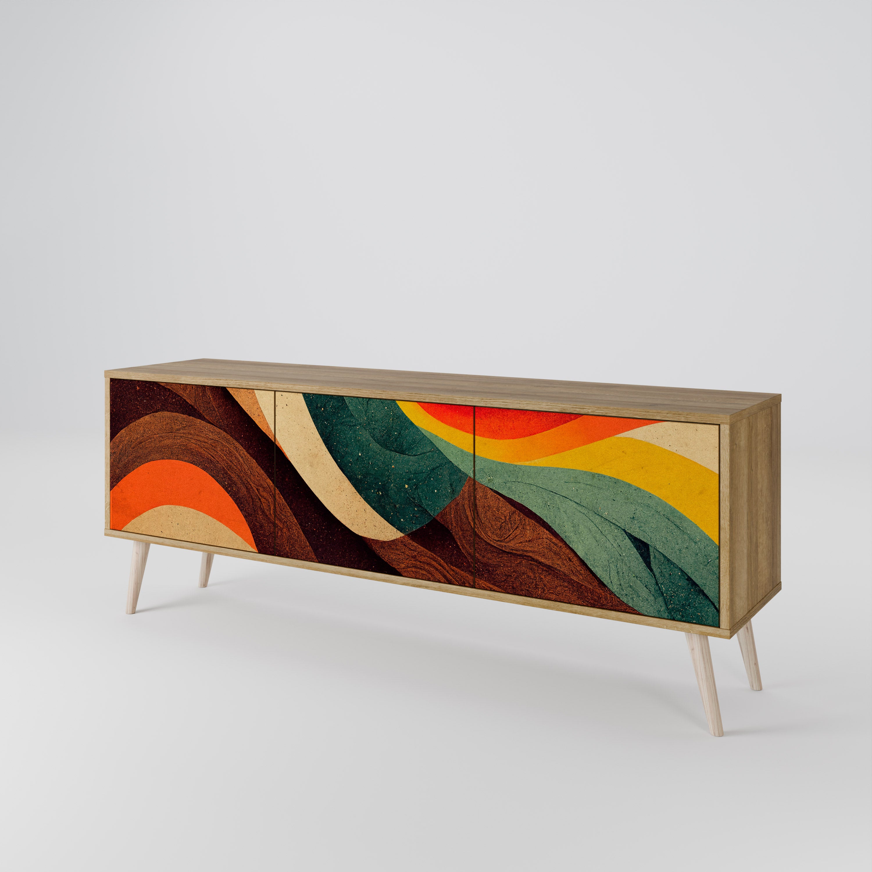 COLORFUL STRANDS 3-Door TV Cabinet