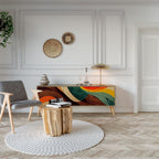 COLORFUL STRANDS Móvel de TV com 3 Portas em Efeito Carvalho