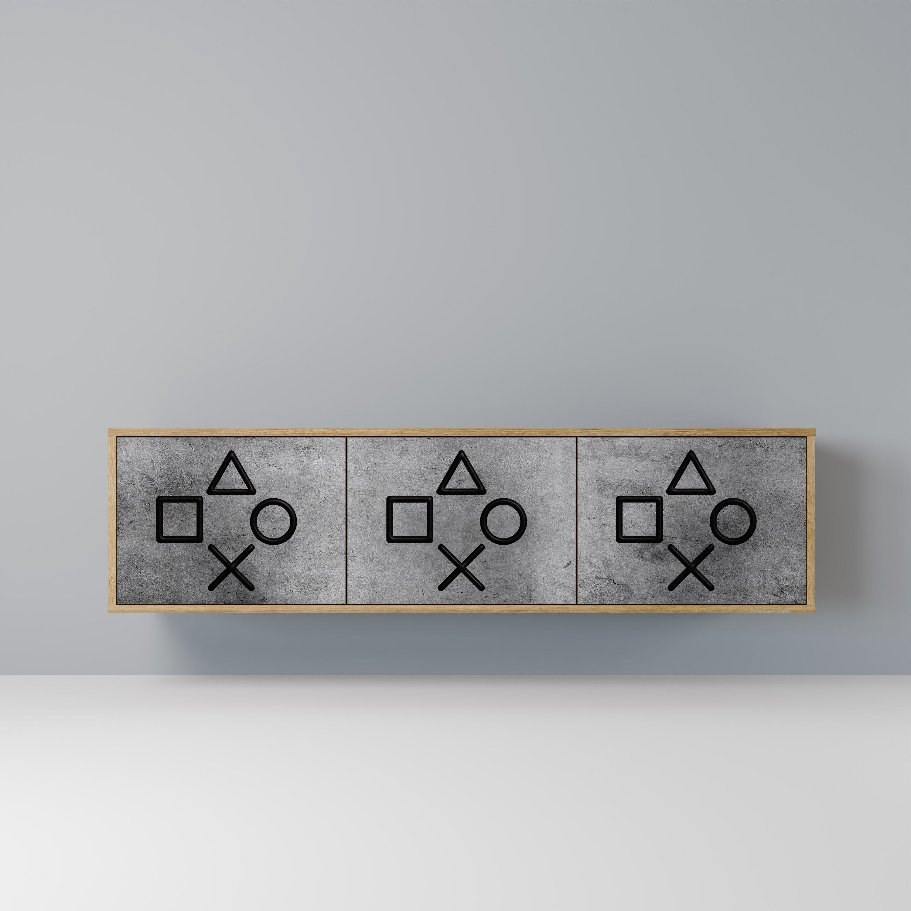 GAMER CHOICE Móvel de TV com 3 Portas em Efeito Carvalho