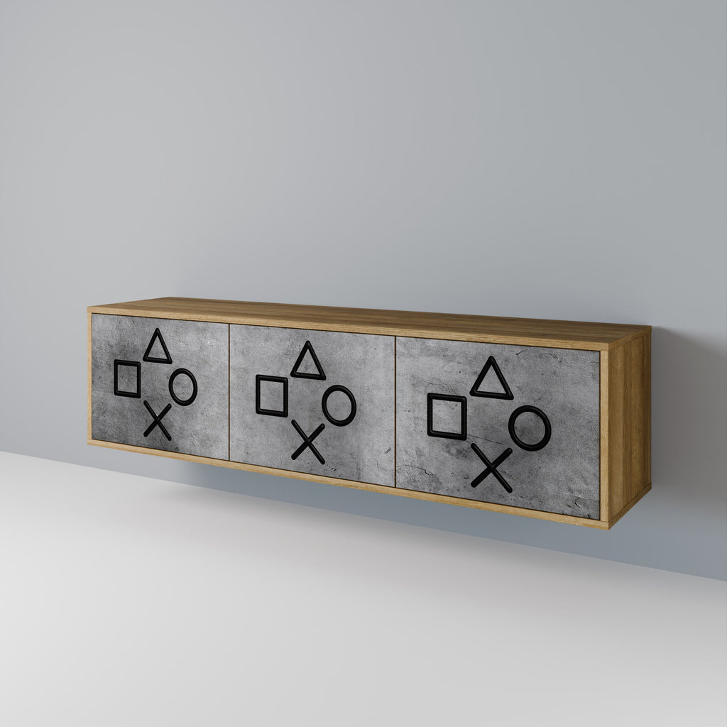 GAMER CHOICE Móvel de TV com 3 Portas em Efeito Carvalho