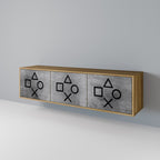 GAMER CHOICE Móvel de TV com 3 Portas em Efeito Carvalho