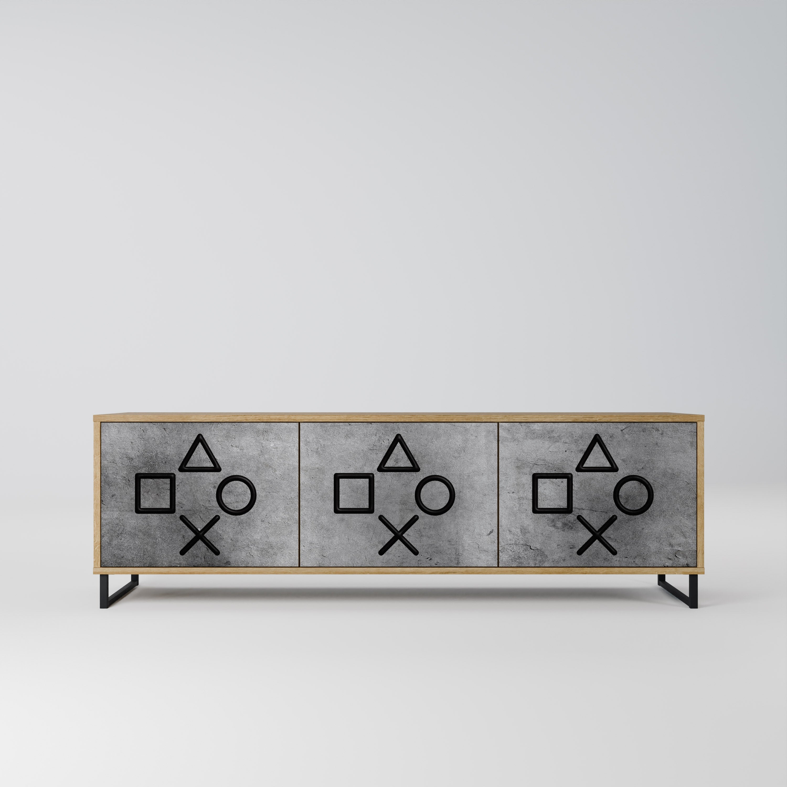 GAMER CHOICE Móvel de TV com 3 Portas em Efeito Carvalho