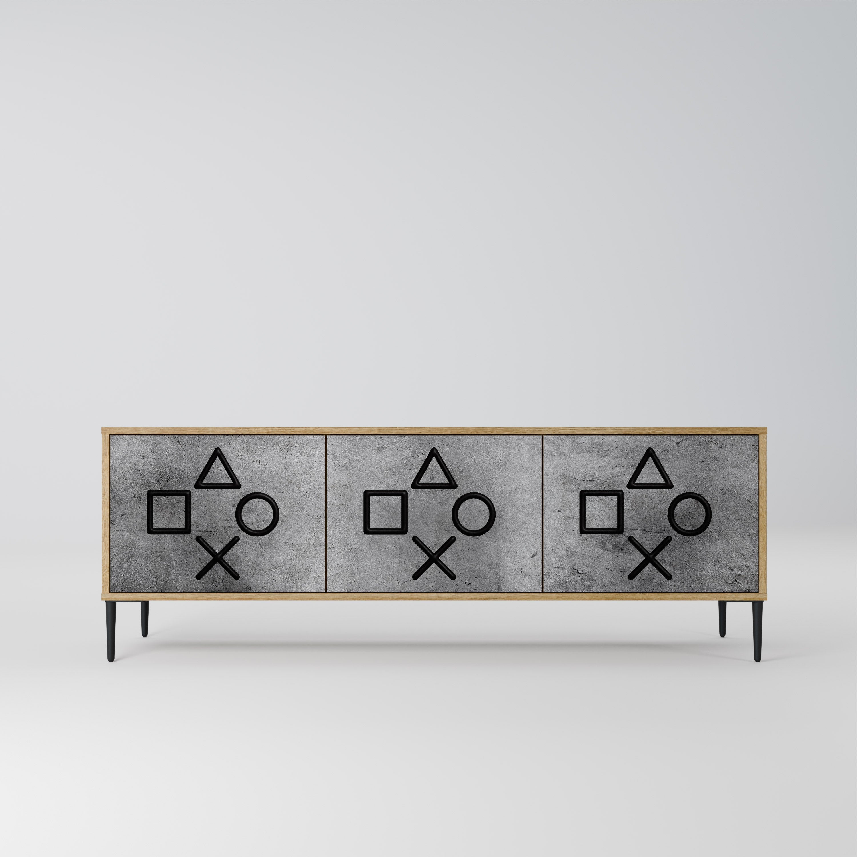 GAMER CHOICE Móvel de TV com 3 Portas em Efeito Carvalho