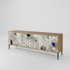 ASHEN ARIA Móvel de TV com 3 Portas em Efeito Carvalho