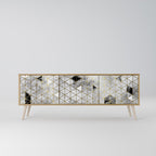 ASHEN ARIA Móvel de TV com 3 Portas em Efeito Carvalho