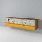 DYED BY ORANGE Móvel de TV com 3 Portas em Efeito Carvalho