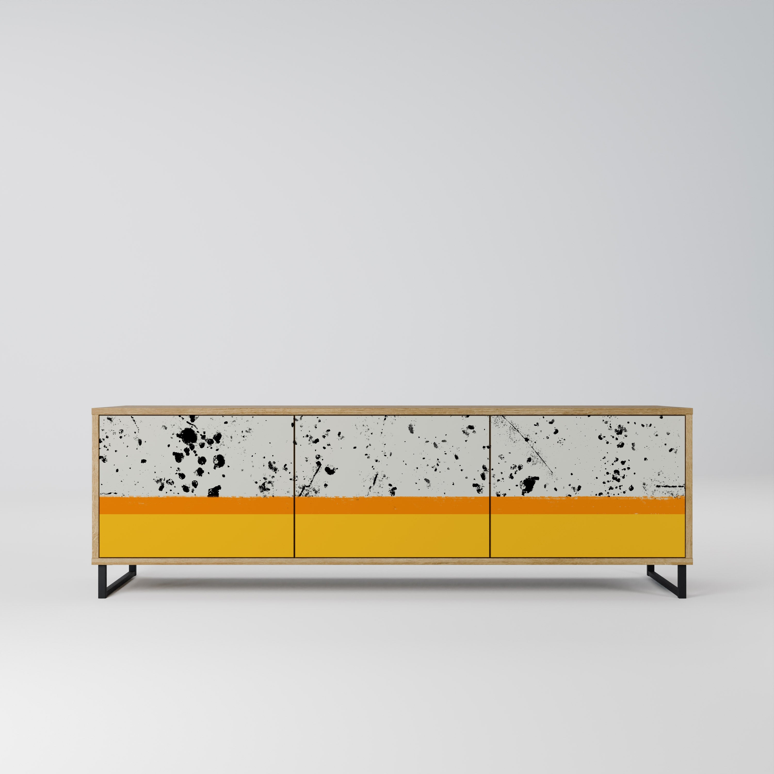 DYED BY ORANGE Móvel de TV com 3 Portas em Efeito Carvalho