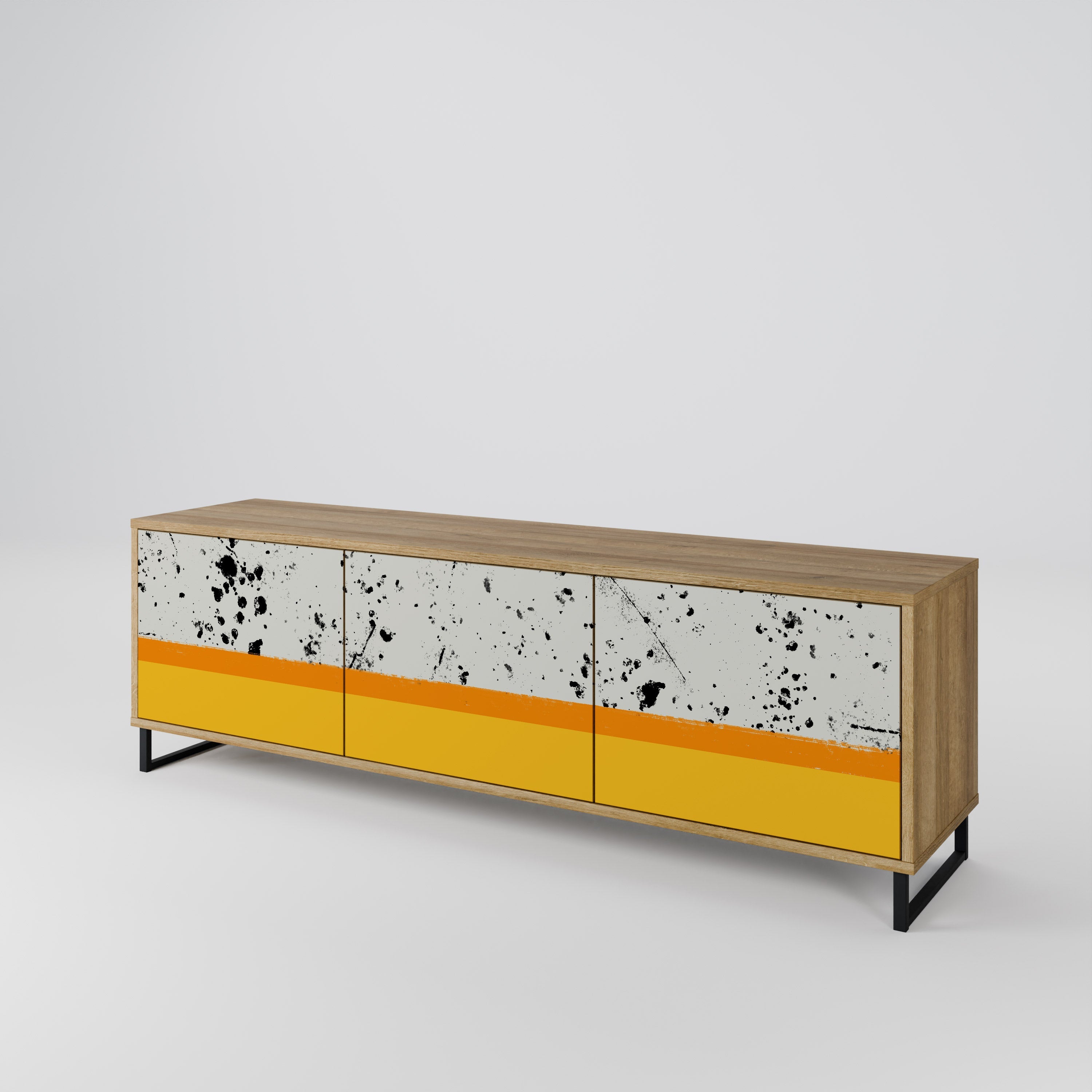 DYED BY ORANGE Móvel de TV com 3 Portas em Efeito Carvalho