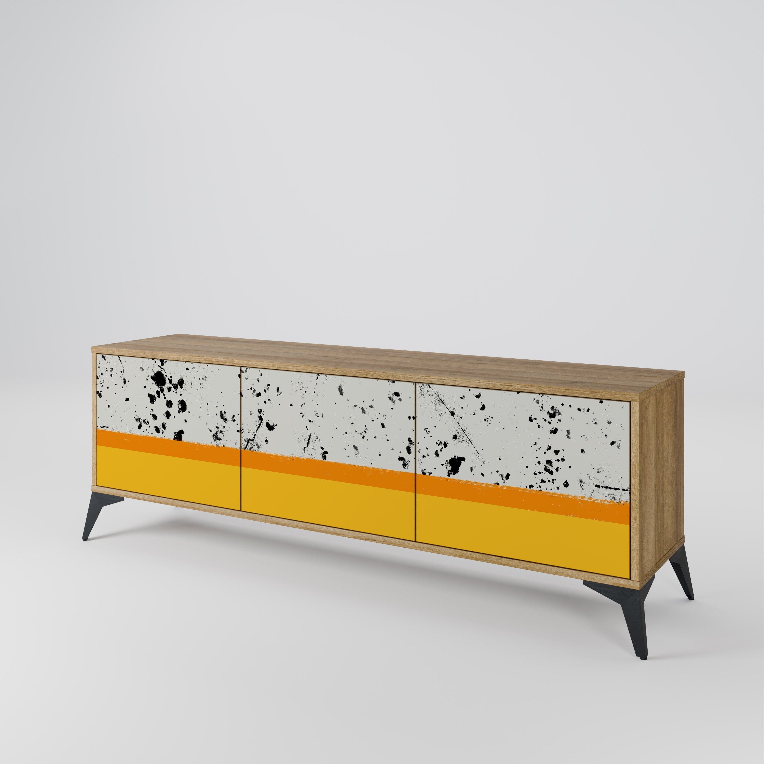 DYED BY ORANGE Móvel de TV com 3 Portas em Efeito Carvalho