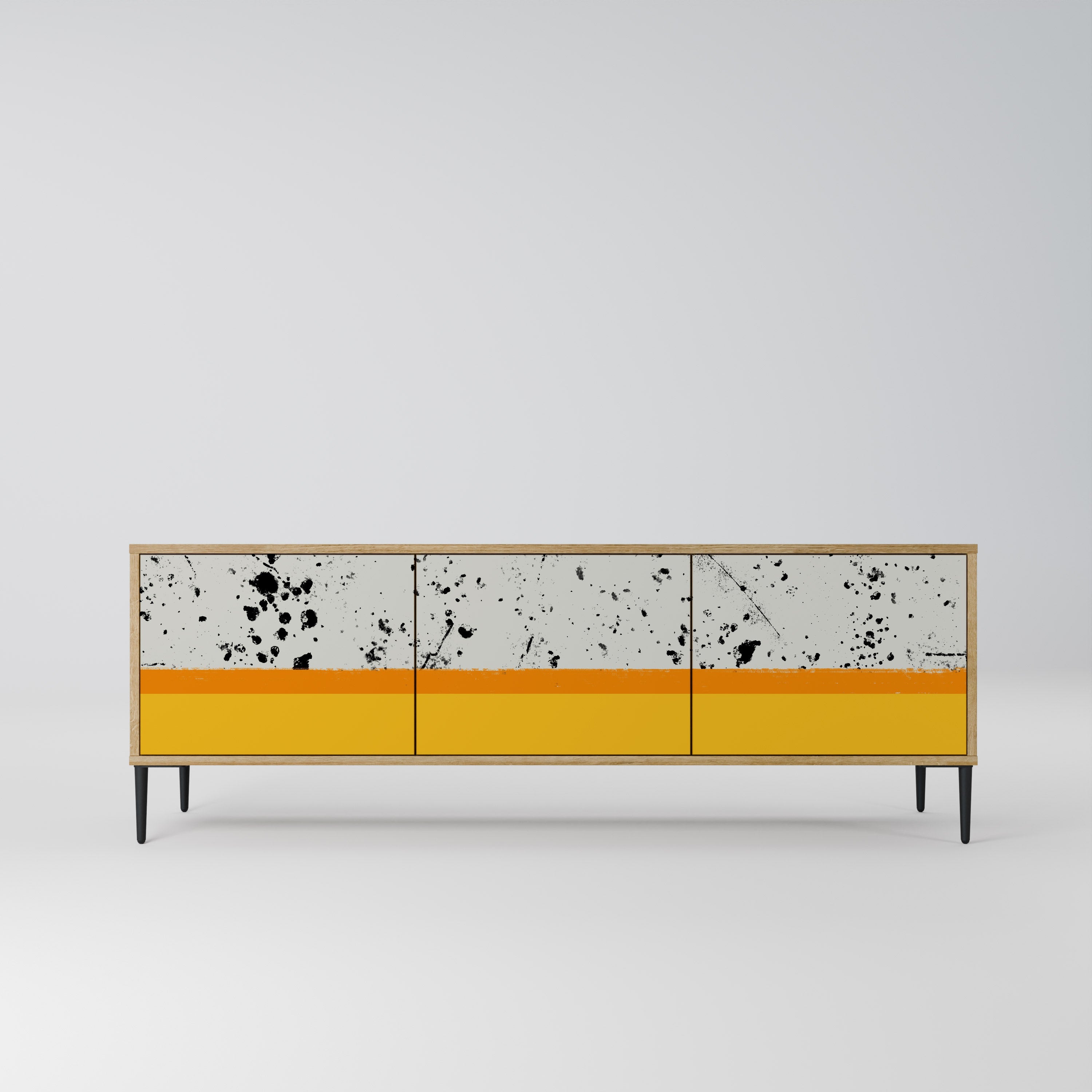 DYED BY ORANGE Móvel de TV com 3 Portas em Efeito Carvalho