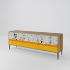 DYED BY ORANGE Móvel de TV com 3 Portas em Efeito Carvalho