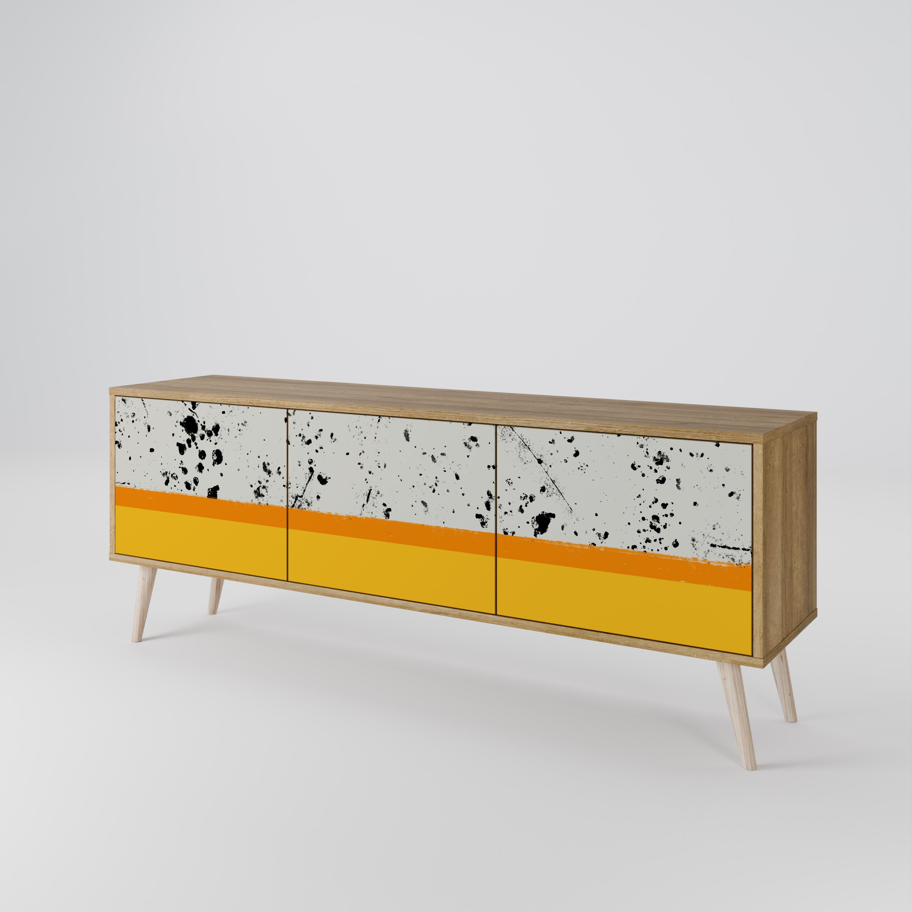 DYED BY ORANGE Móvel de TV com 3 Portas em Efeito Carvalho