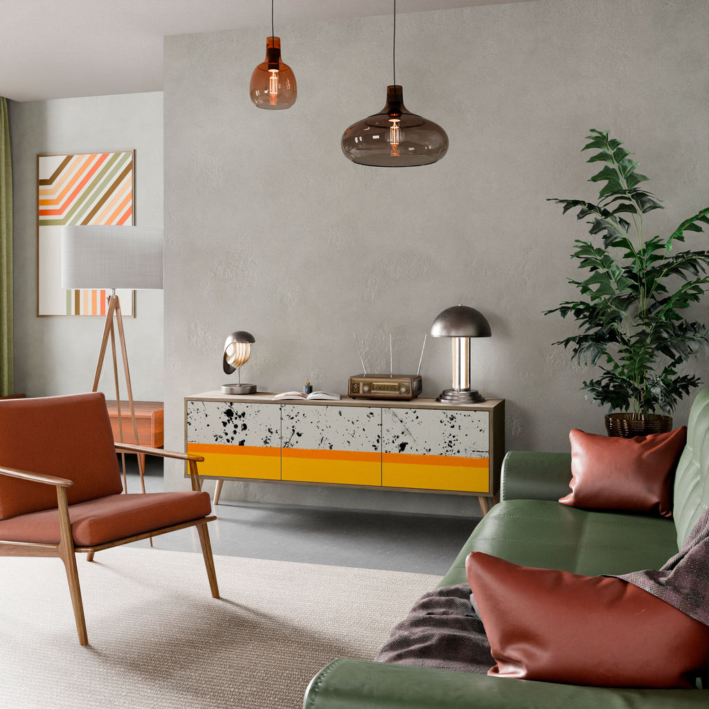 DYED BY ORANGE Móvel de TV com 3 Portas em Efeito Carvalho