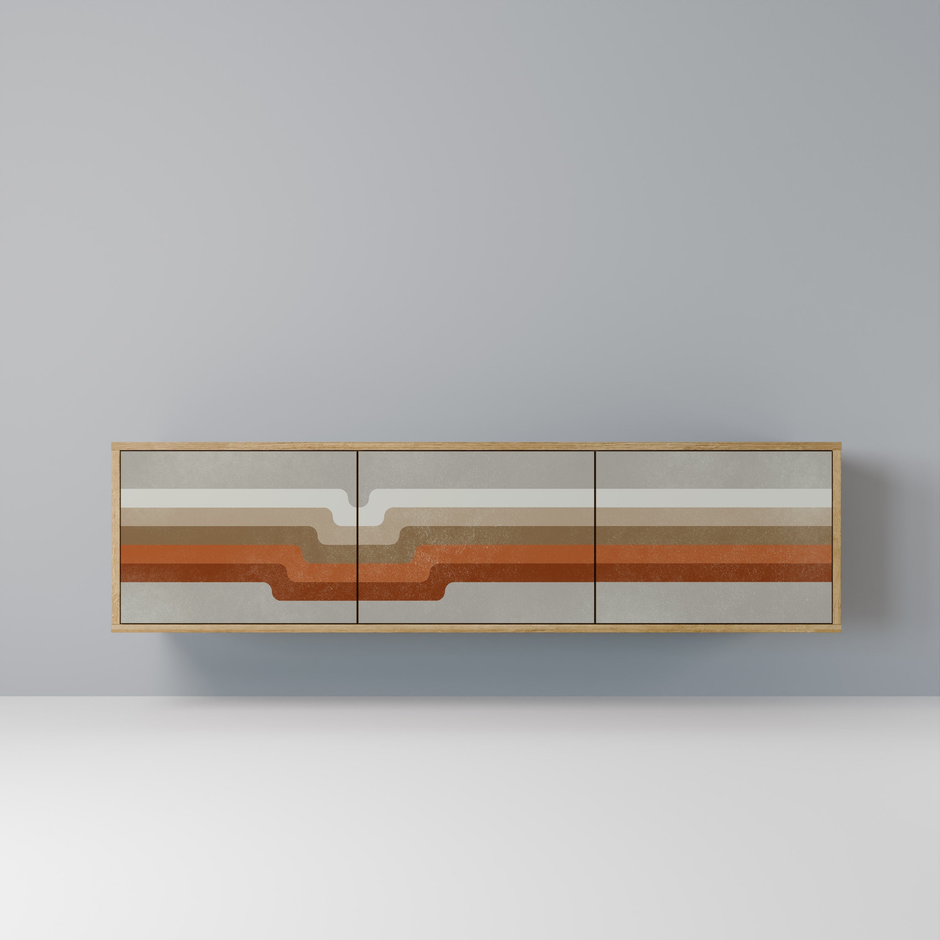 PECULIAR TRAIL Móvel de TV com 3 Portas em Efeito Carvalho