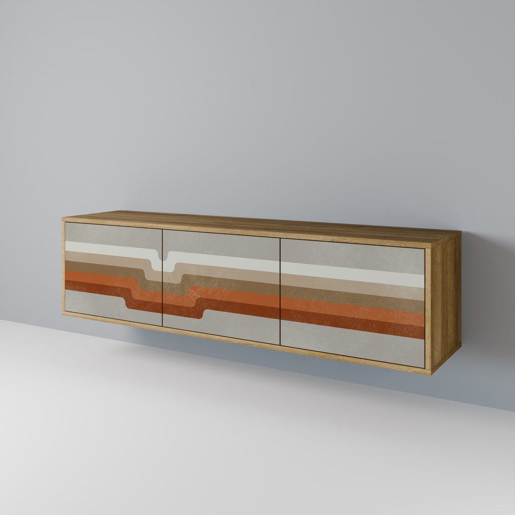 PECULIAR TRAIL Móvel de TV com 3 Portas em Efeito Carvalho