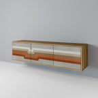 PECULIAR TRAIL Móvel de TV com 3 Portas em Efeito Carvalho