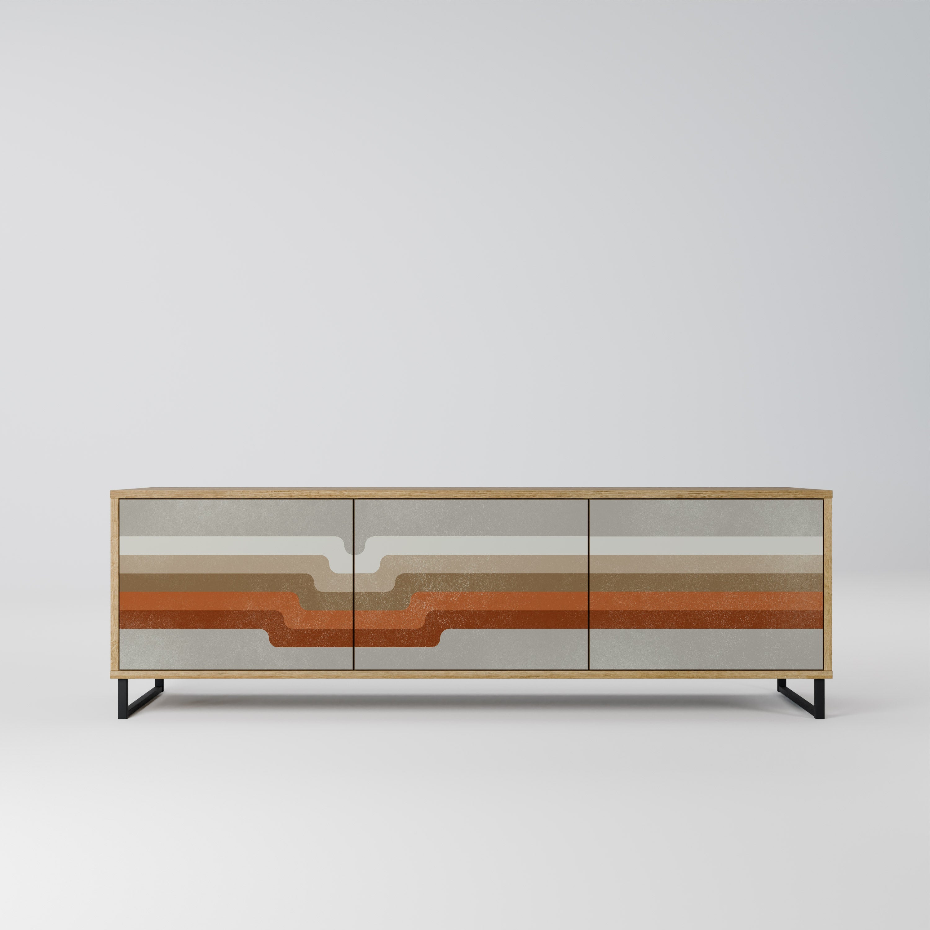 PECULIAR TRAIL Móvel de TV com 3 Portas em Efeito Carvalho