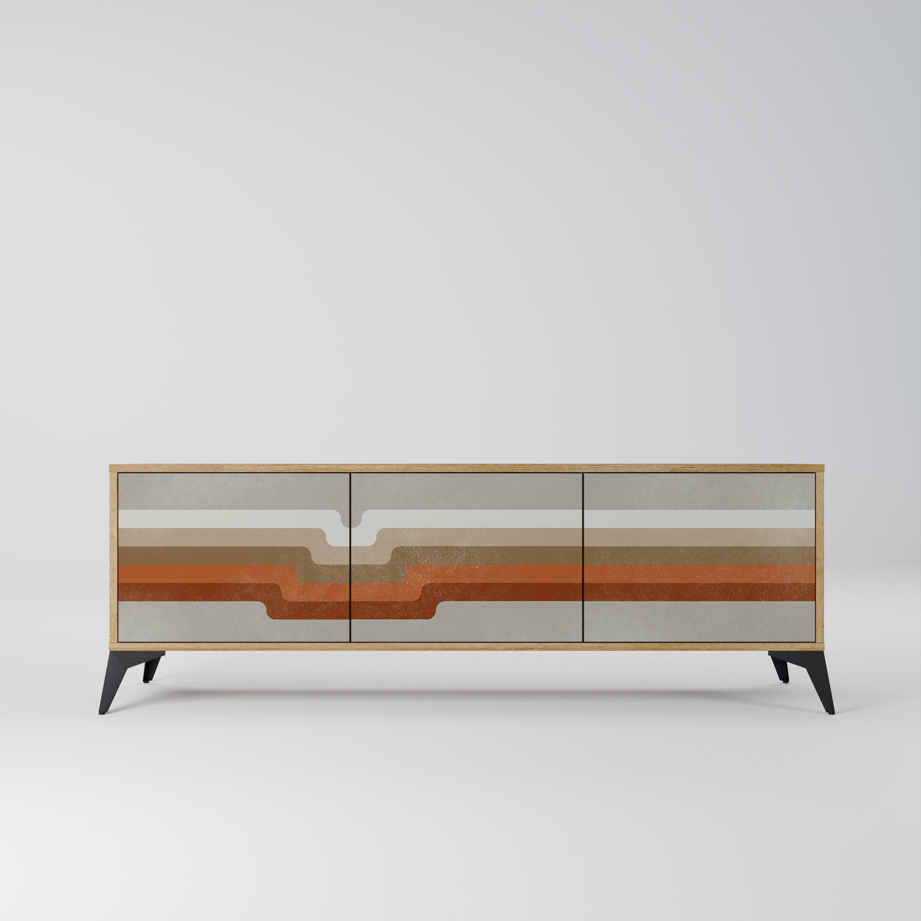 PECULIAR TRAIL Móvel de TV com 3 Portas em Efeito Carvalho