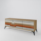 PECULIAR TRAIL Móvel de TV com 3 Portas em Efeito Carvalho