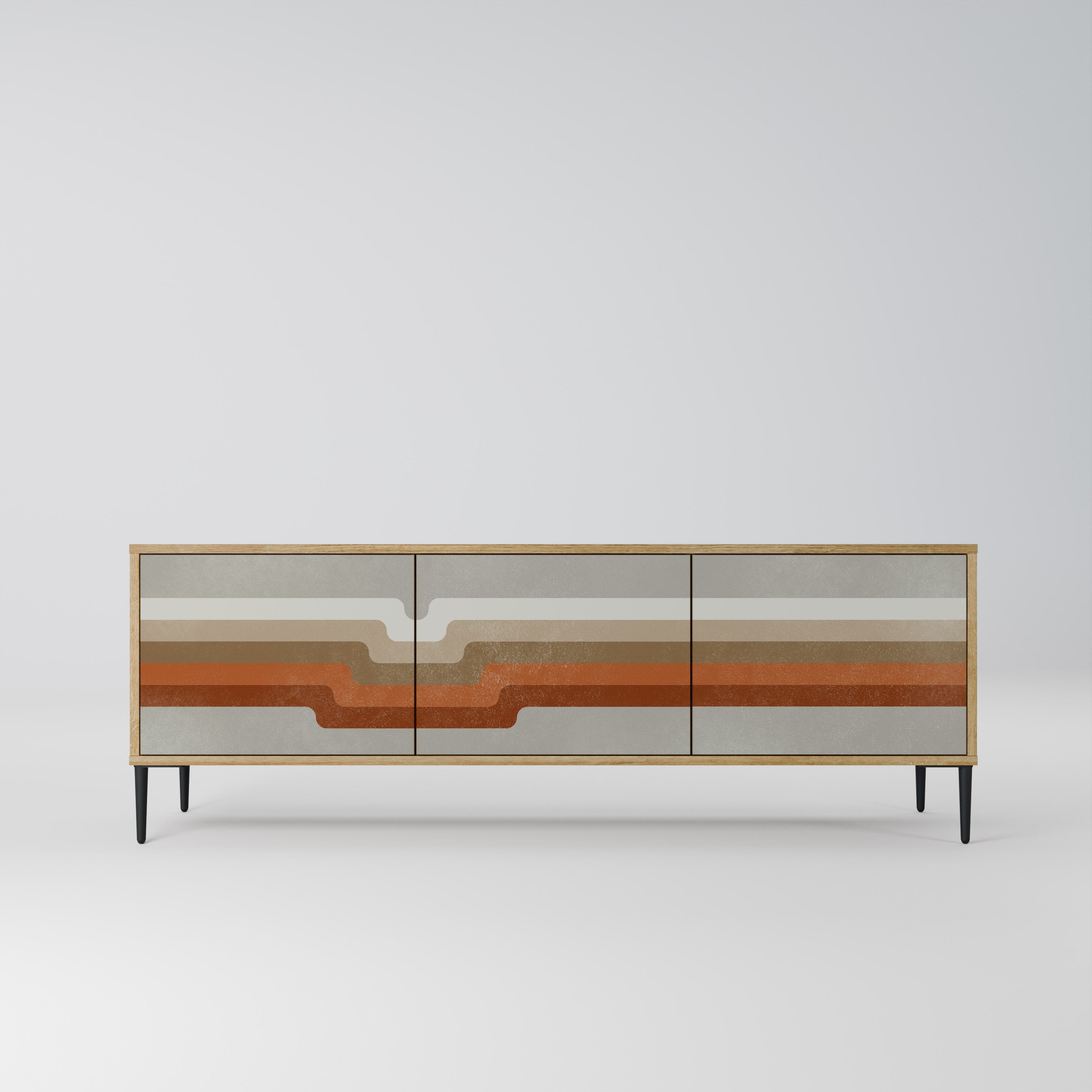 PECULIAR TRAIL Móvel de TV com 3 Portas em Efeito Carvalho