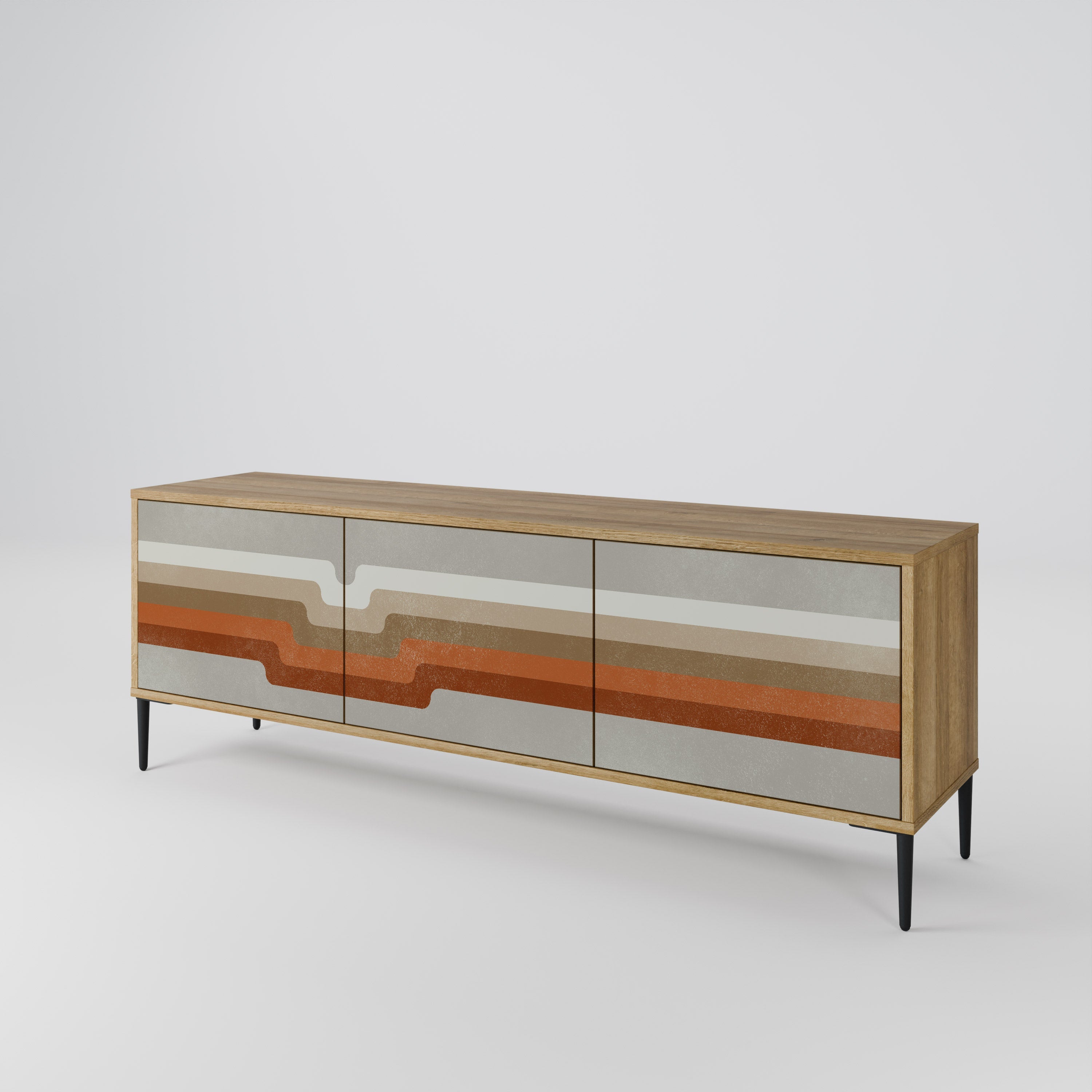 PECULIAR TRAIL Móvel de TV com 3 Portas em Efeito Carvalho